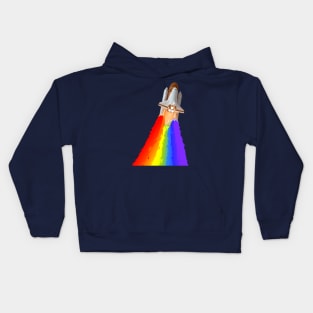 Rainbow Shuttle Launch Kids Hoodie